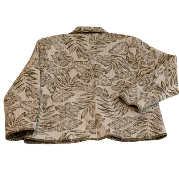 CASUAL STUDIO Womens Reversible Jacket Cream Mocha Mousse Button Front Size L - Picture 9 of 9